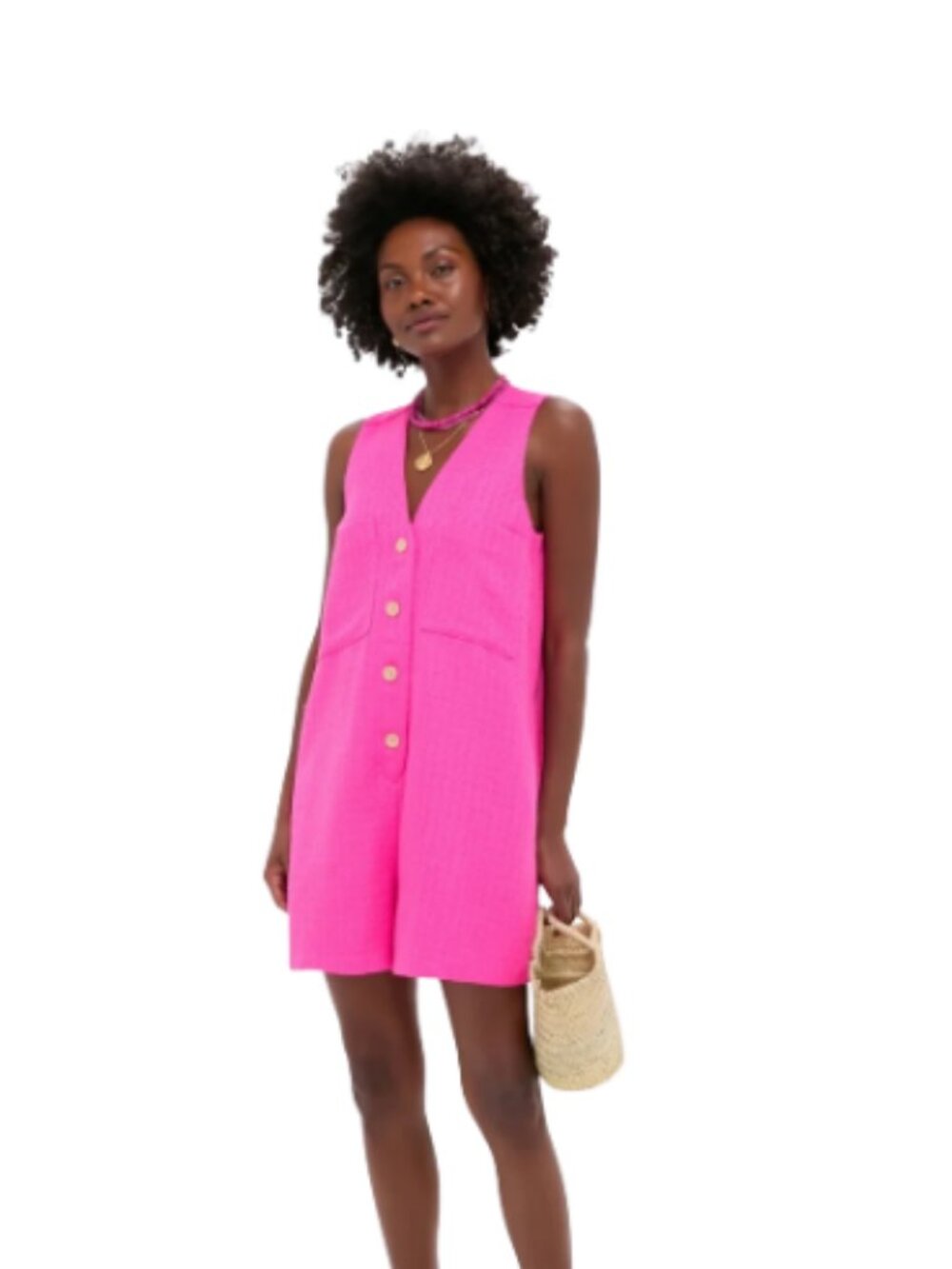 NWT Tuckernuck Myla Romper in Hot Pink